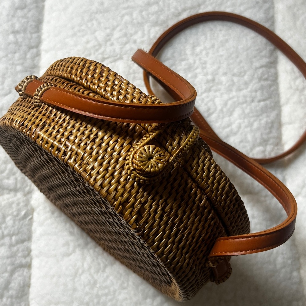 Anthropologie Boho Rattan Purse
